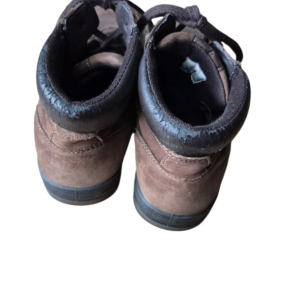 9 Flexi Mens Brown Leather‎ Boots Rugged Sole Lace-Up